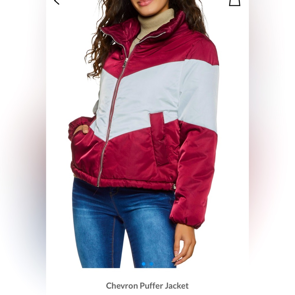 NEW CHEVRON PUFFER JACKET , Med